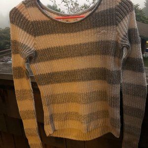 Silver and White Striped Kids Sweater!